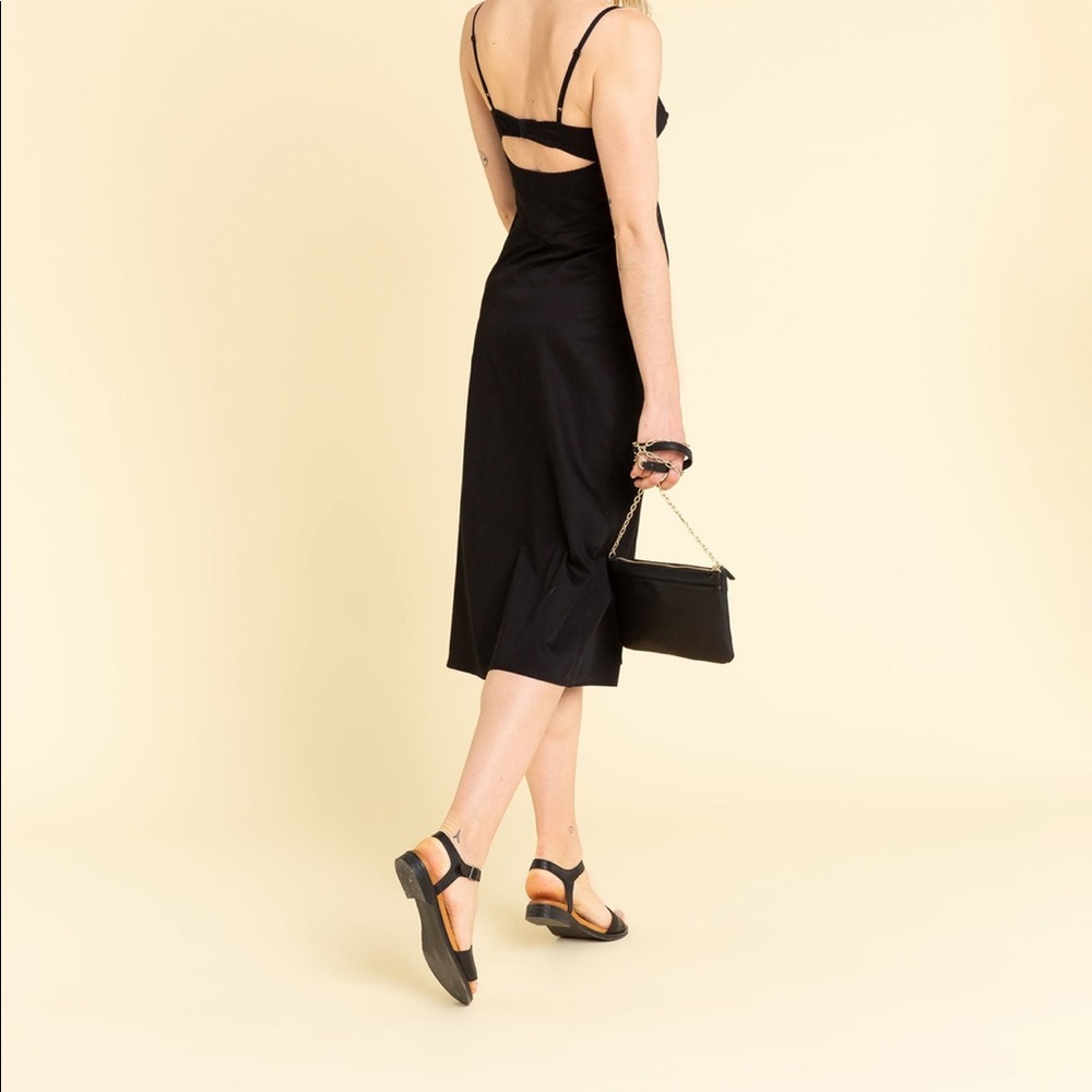 Agnes B black cotton bra-top slip dress - Picture 2 of 4